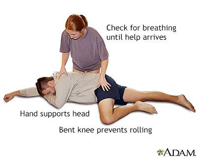 Person starts breathing again