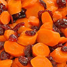 Zanahorias y arándanos rojos glaseados