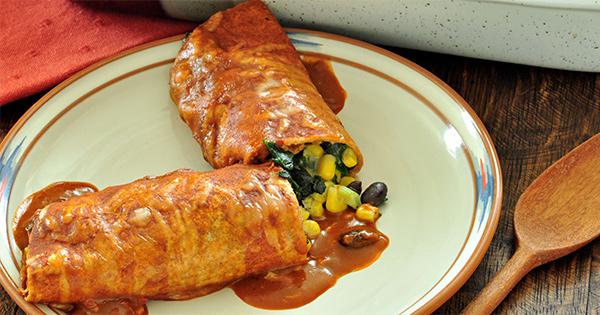 MedlinePlus: Spinach and Black Bean Enchiladas